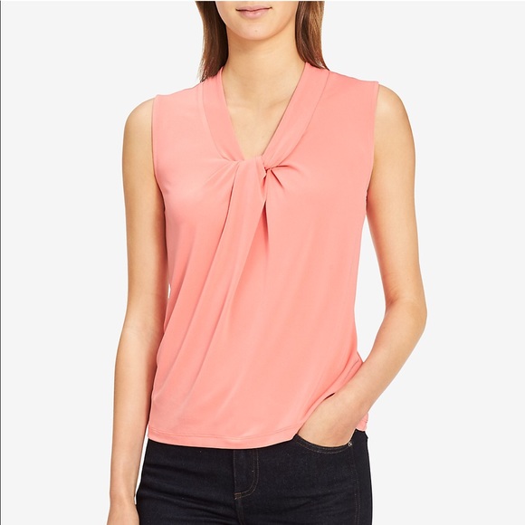 Calvin Klein Tops - Calvin Klein Sleeveless Knotted Jersey Coral Top